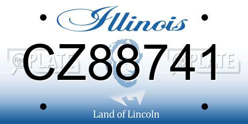 CZ88741 Illinois License Plate