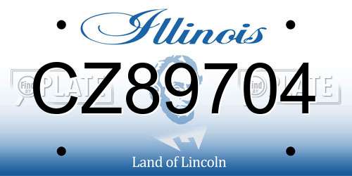 CZ89704 Illinois License Plate