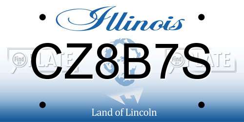 CZ8B7S Illinois License Plate