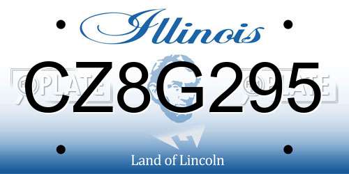 CZ8G295 Illinois License Plate