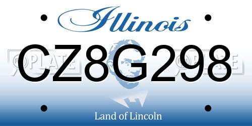 CZ8G298 Illinois License Plate