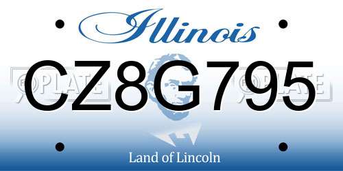 CZ8G795 Illinois License Plate