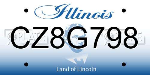 CZ8G798 Illinois License Plate
