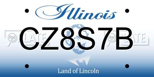 CZ8S7B Illinois License Plate
