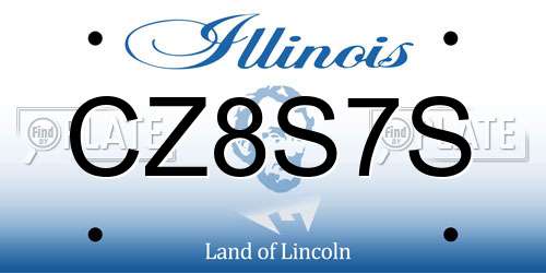 CZ8S7S Illinois License Plate