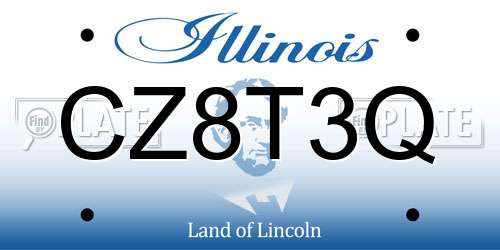 CZ8T3Q Illinois License Plate
