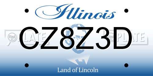 CZ8Z3D Illinois License Plate
