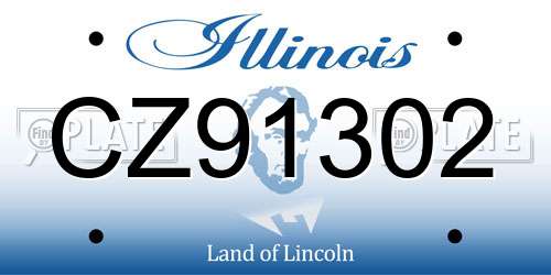 CZ91302 Illinois License Plate