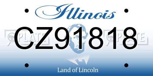 CZ91818 Illinois License Plate