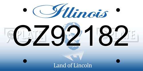 CZ92182 Illinois License Plate