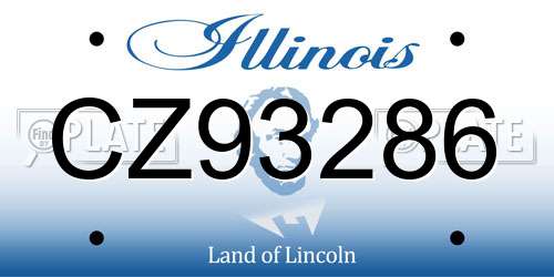 CZ93286 Illinois License Plate