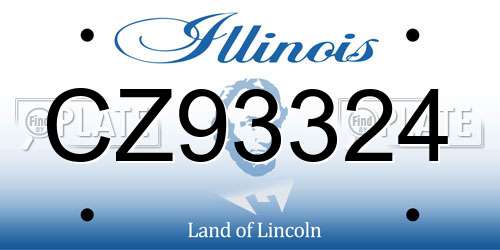 CZ93324 Illinois License Plate