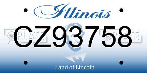 CZ93758 Illinois License Plate