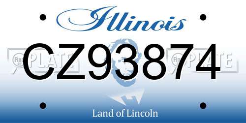 CZ93874 Illinois License Plate