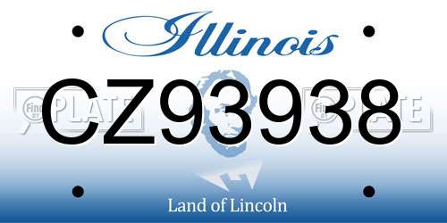CZ93938 Illinois License Plate
