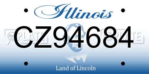 CZ94684 Illinois License Plate