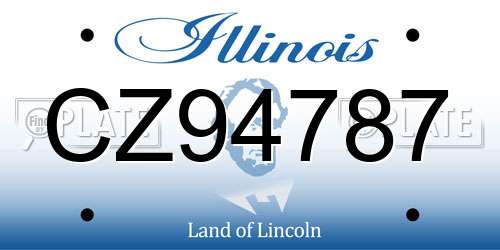 CZ94787 Illinois License Plate