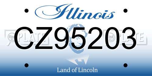 CZ95203 Illinois License Plate