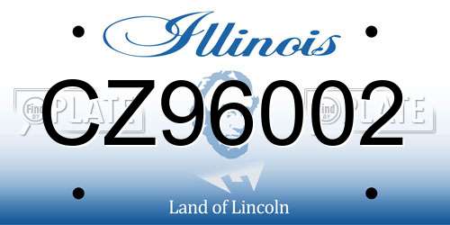 CZ96002 Illinois License Plate