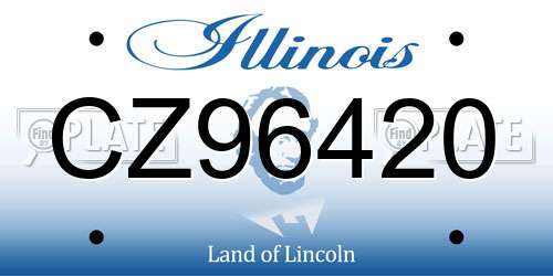 CZ96420 Illinois License Plate