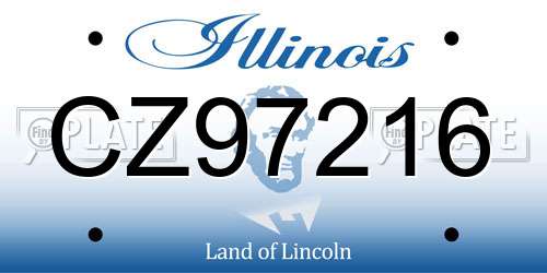 CZ97216 Illinois License Plate