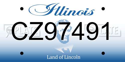 CZ97491 Illinois License Plate