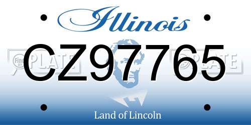 CZ97765 Illinois License Plate