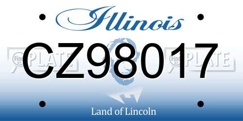 CZ98017 Illinois License Plate