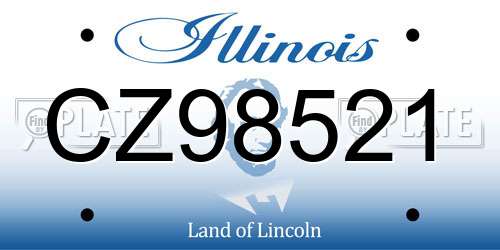 CZ98521 Illinois License Plate