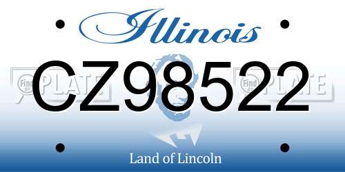 CZ98522 Illinois License Plate
