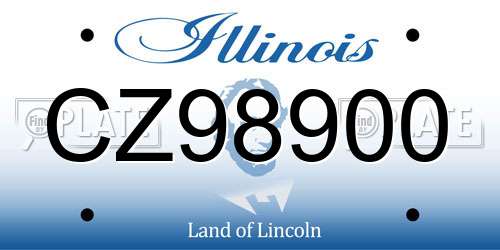 CZ98900 Illinois License Plate