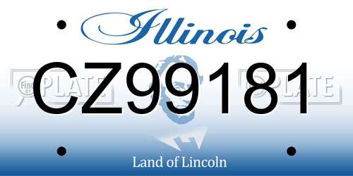 CZ99181 Illinois License Plate