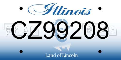 CZ99208 Illinois License Plate