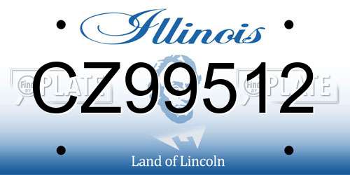 CZ99512 Illinois License Plate