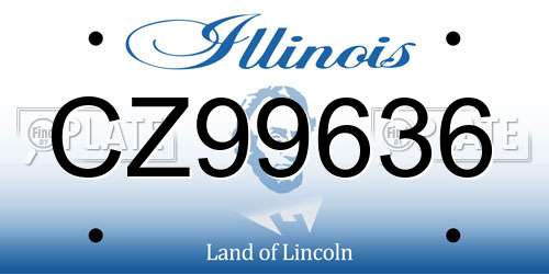 CZ99636 Illinois License Plate
