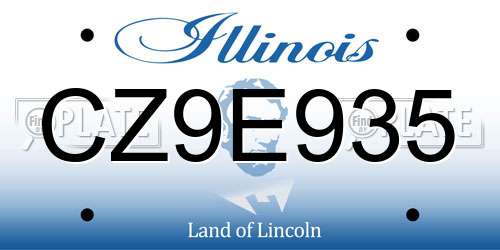 CZ9E935 Illinois License Plate