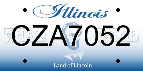 CZA7052 Illinois License Plate