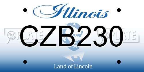 CZB230 Illinois License Plate