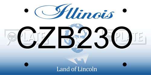 CZB23O Illinois License Plate
