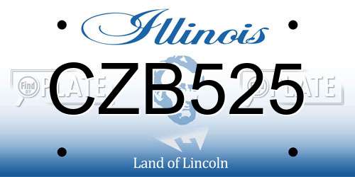 CZB525 Illinois License Plate