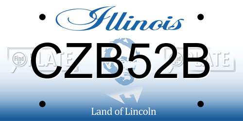 CZB52B Illinois License Plate