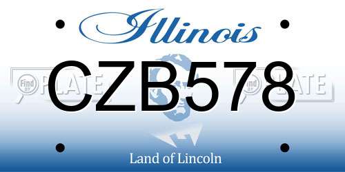 CZB578 Illinois License Plate