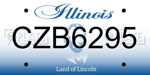 CZB6295 Illinois License Plate
