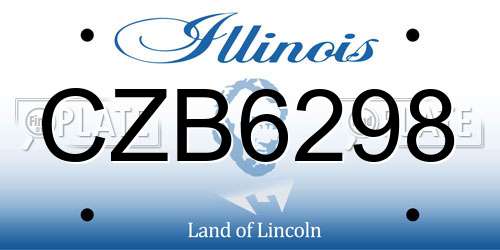 CZB6298 Illinois License Plate