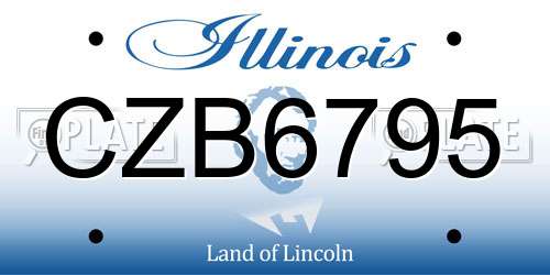 CZB6795 Illinois License Plate