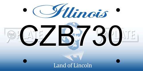 CZB730 Illinois License Plate