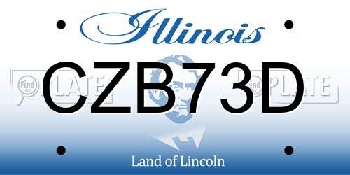 CZB73D Illinois License Plate