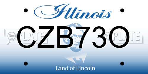 CZB73O Illinois License Plate
