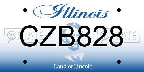CZB828 Illinois License Plate