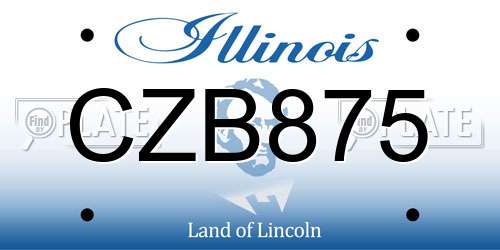 CZB875 Illinois License Plate